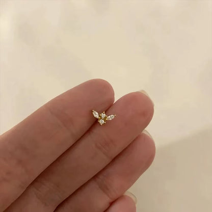 Luxe Line Mini Zircon Stud – A Spark of Modern Minimalism