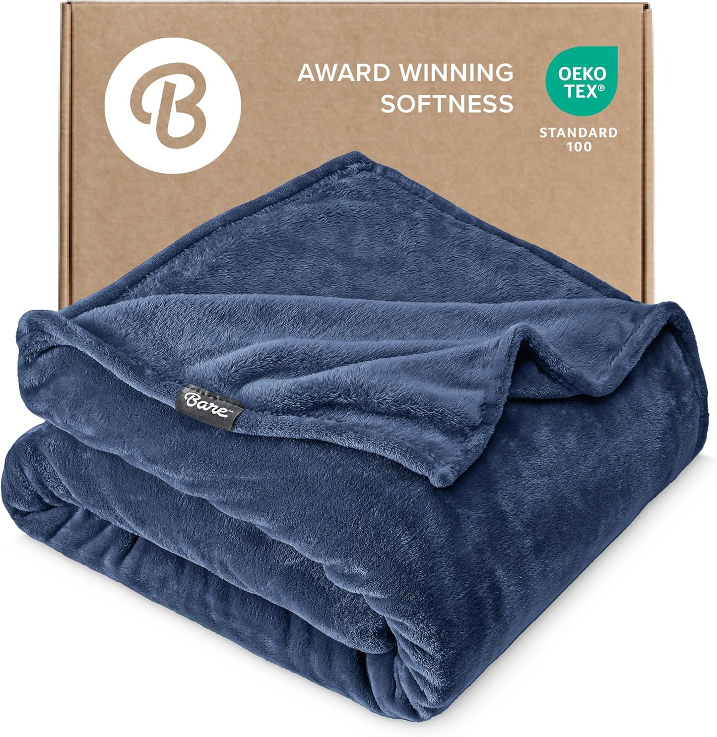 Microplush Fleece Blanket - King Blanket - Dark Blue - Lightweight Soft Blanket for Bed, Sofa, Couch, Camping, and Travel - Ultra Soft Warm Blanket (King, Dark Blue)