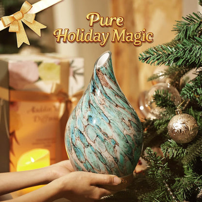 280Ml Essential Oil Diffuser Glass Color Changing Aroma Air Diffusers Aromatherapy Ultrasonic Cool Mist Humidifier with Remote Control 7 Running Hours Waterless Auto-Off (Light Blue)
