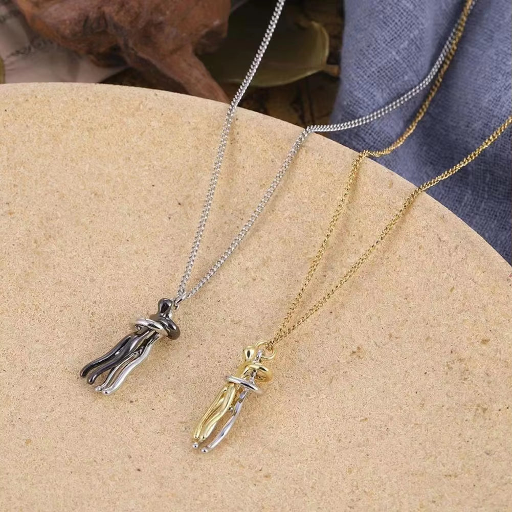 Embrace Forever – Adjustable Hugging Couple Pendant Necklace for Lovers