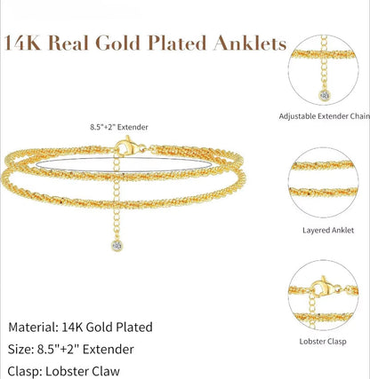 Minimalist Double Chain Anklet
